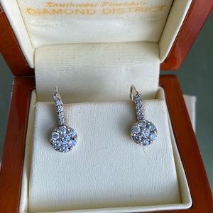 Diamond Earrings - 14k White Gold